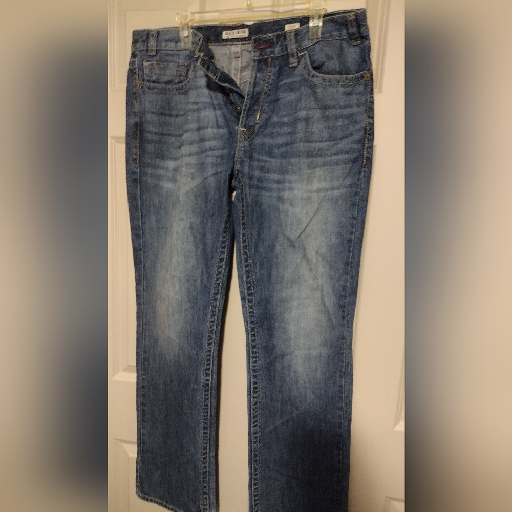 Men's MEK Blue Washed Straight-Leg Jeans